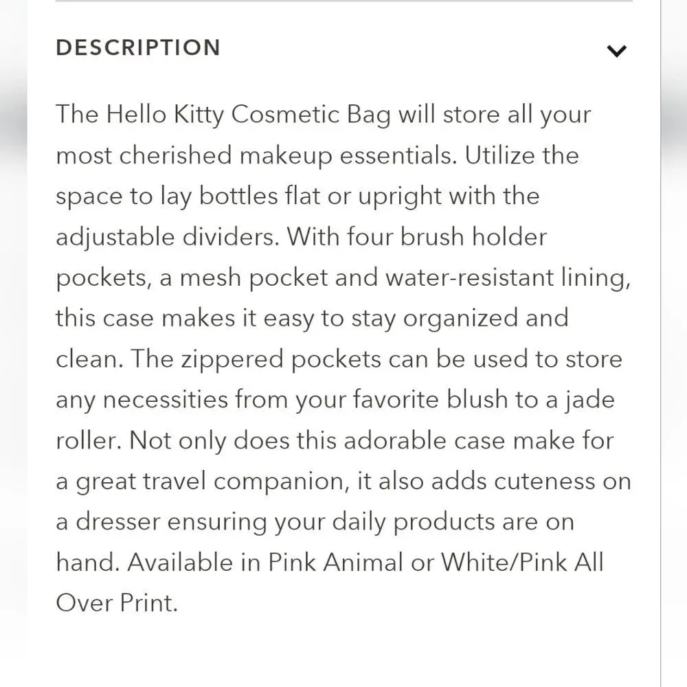 Impressions‎ X Hello Kitty Zip Around  Cosmetic Case
